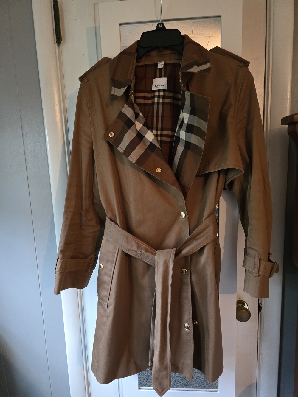 Burberry Short Gabardine Brown Trench Coat